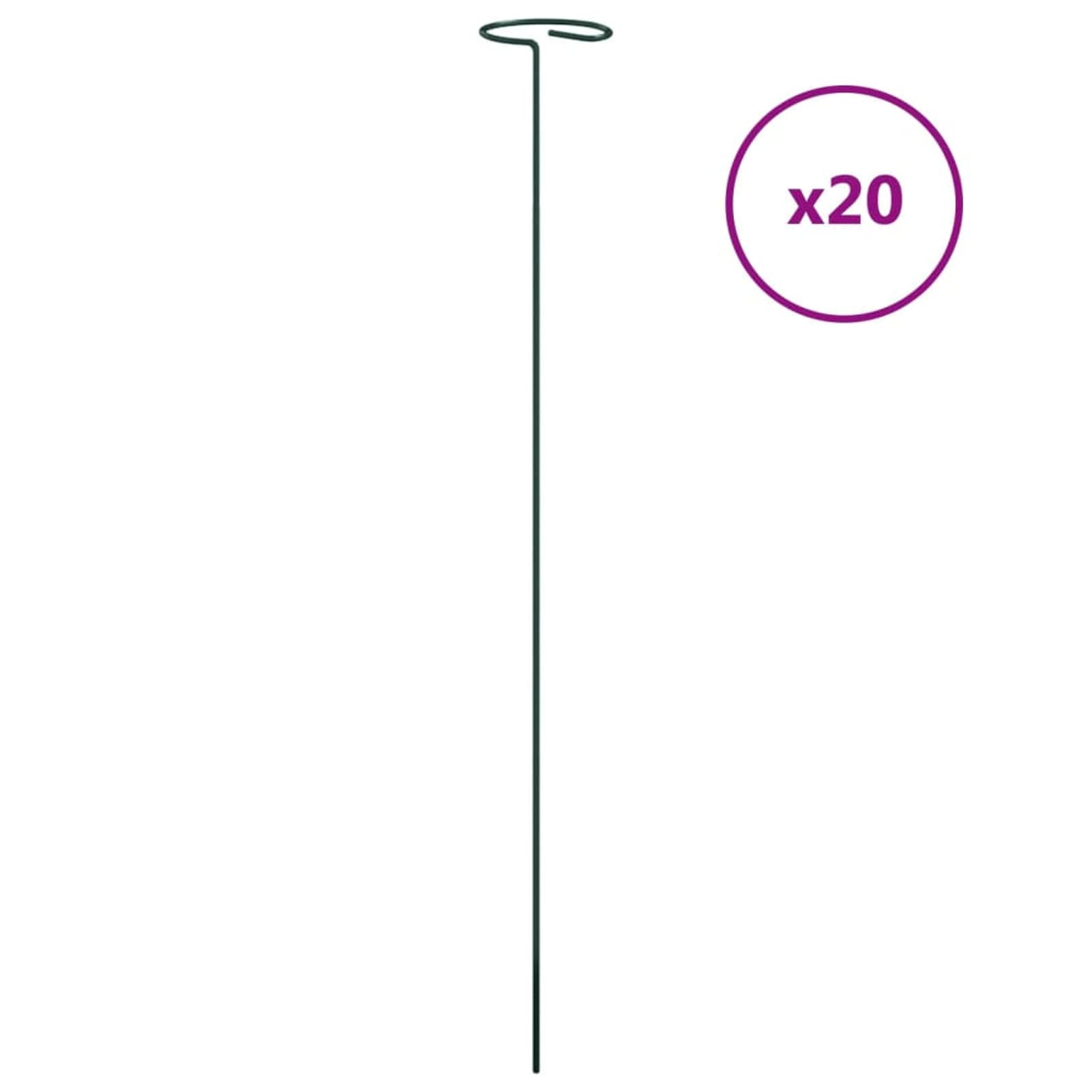 Tidyard Piquets pour Plantes de Jardin 20 pcs Vert foncé 61 cm Acier