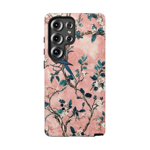 Coque Samsung Galaxy S25 Ultra chic effet marbre rose et fleurs