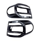 hilopexi Suitable for Toyota FJ Cruiser 2007-2021 Rear Fog lamp Guard ABS Plastic taillights Trim Guards lamp housing fram Decorative Cover molding Protection Accessory (Bright Black, Tail Light)