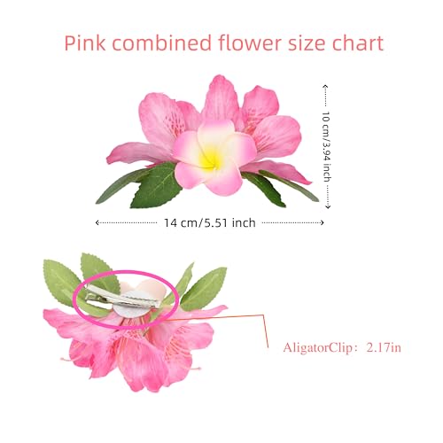 2 Piezas Pinzas de Pelo Florales Rosadas Clip de Orquídea y Plumeria para Niñas miniatura 7