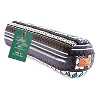 #DoYourYoga Zylinder Yogabolster mit Bio-Dinkelspelz (KBA), waschbarer Bezug aus 100% Baumwolle, 68cm x 22cm, Yogakissen Meditations- / Sitz- / Zafukissen für Yin Yoga - Style 11