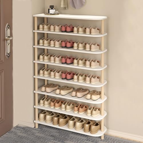 Armoire fine et meuble de rangement à chaussures pour couloir étroit en pin et rotin