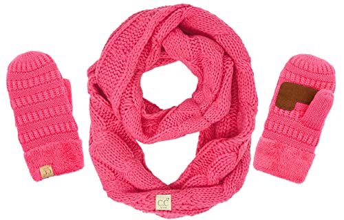 Funky Junque Kids Scarf & Matching Sherpa Lined Mitten Bundle3