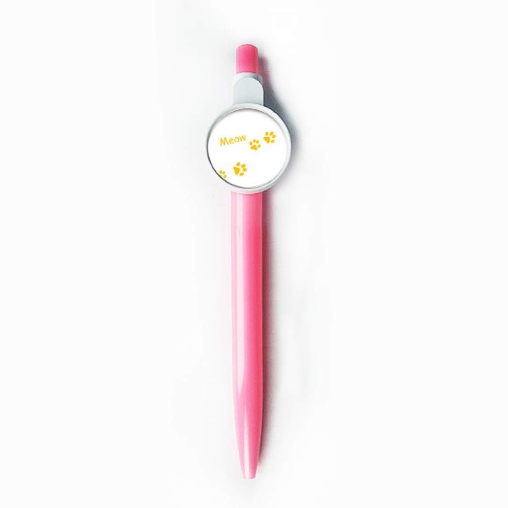 Stylo à bille rétractable Cat Meow jaune fini les capuchons perdus au bureau