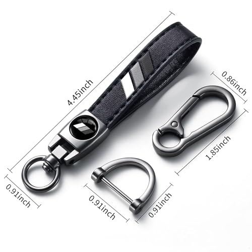 Image of Keychain for Toyota Tacoma 4Runner Tundra TRD Camry Rav4 Cars, Black Leather & Metal Key Ring with Tri-Color Stripe Logo, Car Key Holder Accessories