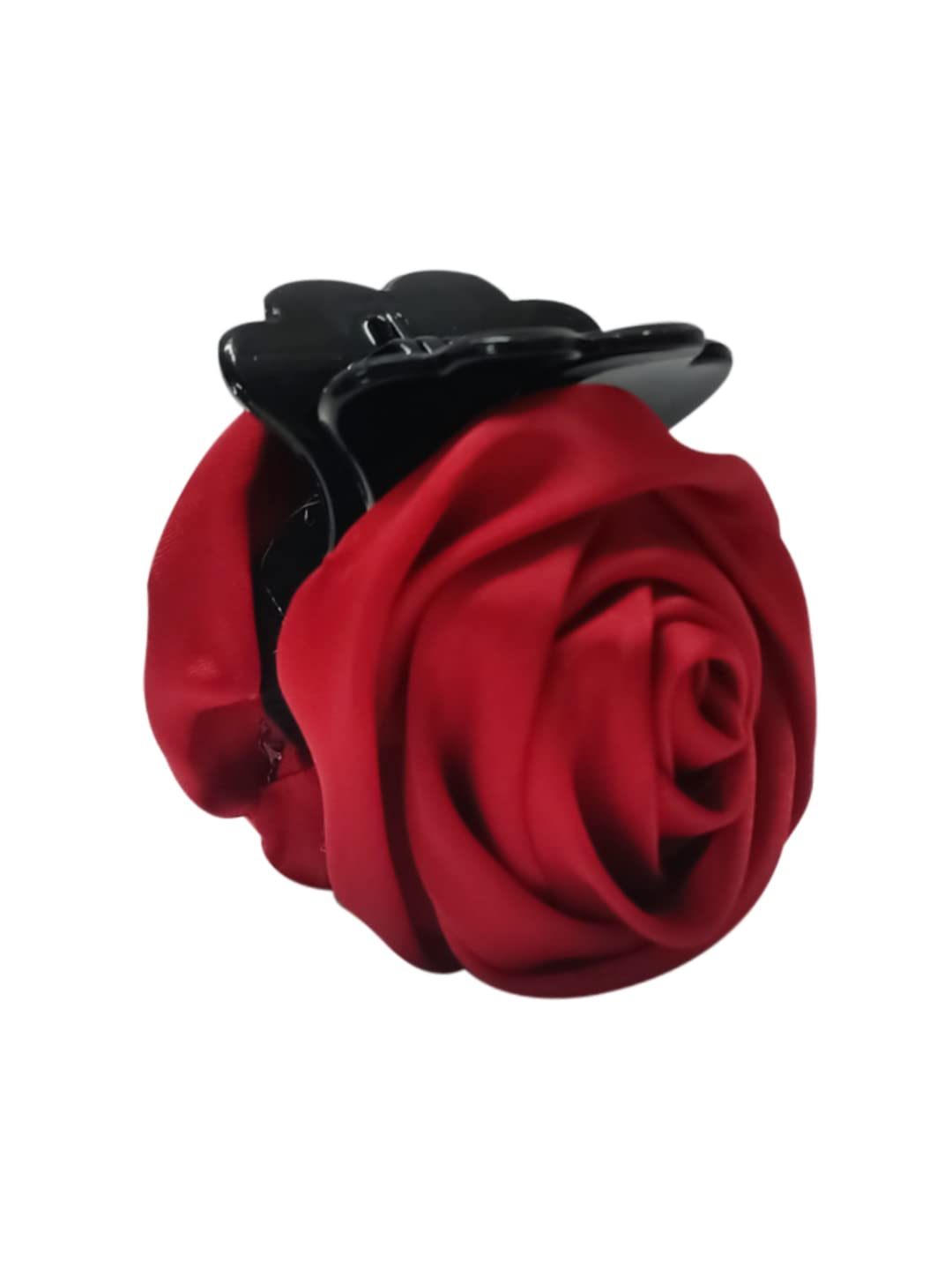 OOMPH Jewellery Deep Red Satin Rose Floral Hair Claw Hair Clip For Women & Girls Stylish Latest-image-43