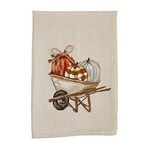 Mud Pie Pumpkin Painted Tea Towel, Wheelbarrow, 21" X 14" #TOP18