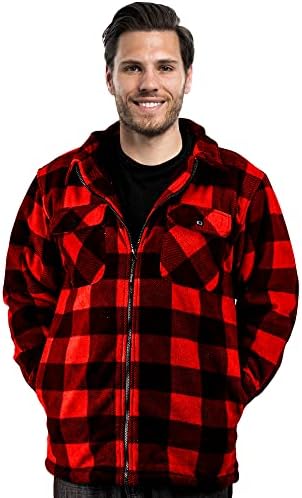 men's buffalo plaid sherpa lined shirt jacket