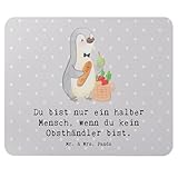 Mr. & Mrs. Panda Mousepad Obsthändler Herz - Geschenk, Laptop, Mauspad, Spruch, Witzig, Obstplantage, Mausmatte, mousematte, Lustig, Mausunterlage