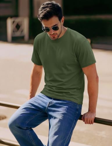 Image of MAGCOMSEN Mens T-Shirts Short Sleeve UPF 50+ Lightweight Moisture Wicking Basic Crewneck Casual Summer Cooling T Shirt