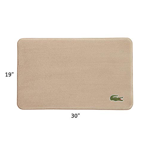 Lacoste Crocodile Memory Foam 19" x 30" Bath Rug, Sand - Thumbnail 3