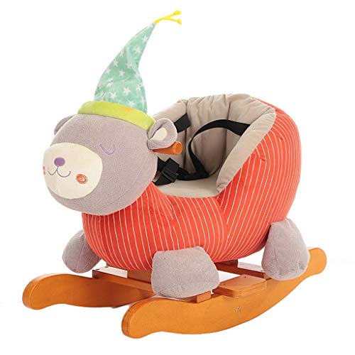 Schaukelpferd Kinder Musik Trojaner Baby Spielzeug Baby Schaukelstuhl Massivholz Geschenk Schaukelspielzeug HUYP (Color…