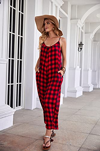 Image of BUENOS NINOS Women's V Neck Floral Maxi Dress Boho Printed Adjustable Spaghetti Strap Ethnic Beach Long Dress with Pockets