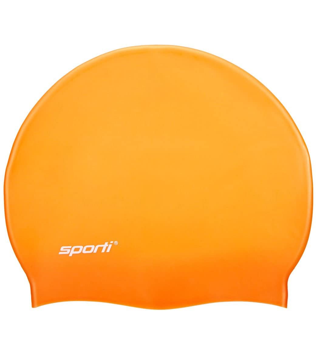 Sporti Silicone Swim Cap - Orange — image 1