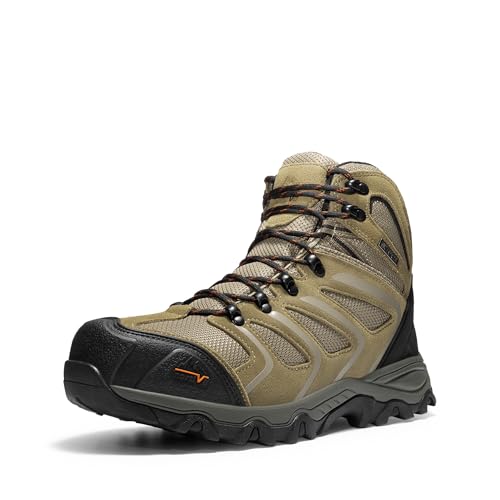 Image of NORTIV 8 Waterproof Work Boots for Men Steel Toe Safety Construction Boots ARMADILLO-STL