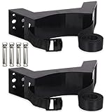 Cylinder Wall Mounted Bracket, Propane Tank Bracket Nitrogen Gas Cylinder Holder, with Screws and Safety Chain Supported 59inch, Suitable for On-The-Go OTG, Rv Water Softener (Black, 2pcs)