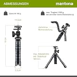 Mantona Armadillo Mini elastyczny statyw podróżny 19 × 3,5 × 3,5 cm, wysokość 8–18 cm, udźwig 1 kg, głowica kulowa 360°, szybkozłączka, uchwyt na smartfon