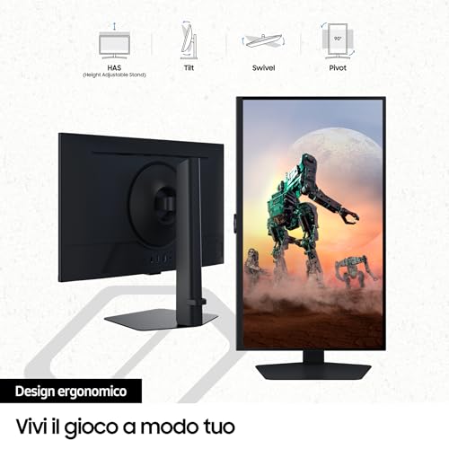 Gaming Odyssey G5 (S27DG502), Flat, 27", 2560x1440 (QHD), IPS, 180Hz, 1 ms, AMD FreeSync, Adaptive Sync, HDMI, Display Port, Ingresso Audio, HAS, Pivot, Flicker Free - Monitor - Immagine 5