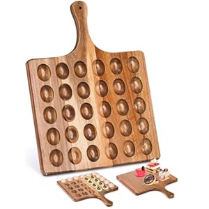 Okllen Wendbare Eierplatte aus Akazienholz, 30 Löcher