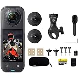 Insta360 X5 Câmera de Ação 8K 360 Graus, Kit Cycling Bundle com Suporte para Guidão, Resistente à Água IP68, Estabilização FlowState Pro, Bateria 2400mAh, Preto