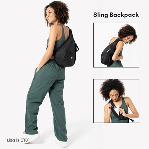 Image of Sherpani Esprit, Sling Backpack, 10L Travel Bag, Right-Handed Shoulder Sling Purse, Crossbody Backpack, Travel Gifts, RFID Protection (Raven Heritage)