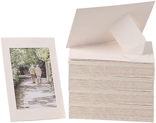 Litpoetic 200 Pack Standing Paper Picture Frames 4x6,Cardboard Photo Frame with Easel,Paper Photo Frame Cards,Gallery Frames Bulk For Mother's Day,DIY,Classroom, White