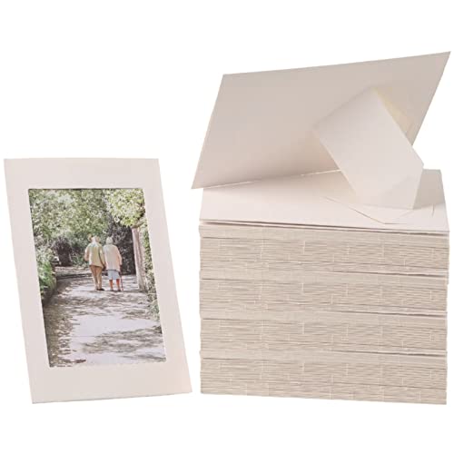 Litpoetic 200 Pack Standing Paper Picture Frames 4X6,Cardboard Photo Frame With Easel,Paper Photo Frame Cards,Gallery Frames Bulk For Mother's Day,Diy,Classroom, White #TOP11