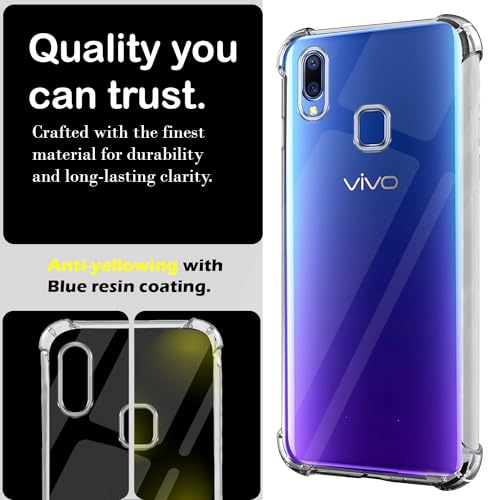 Image of Jkobi Plastic Back Cover Case for Vivo Y95 | Vivo Y93 | Vivo Y91(Hard Crystal Clear | Shockproof Bumpers | Transparent)