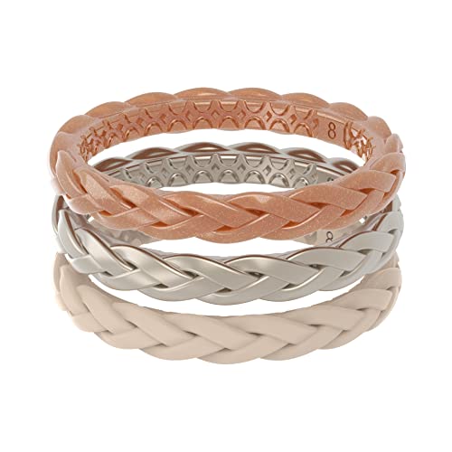 Groove Life Stackable Mirage Ring - Breathable Silicone Wedding Rings for Women, Lifetime Coverage, Unique Design, Comfort Fit Ring - Size 5