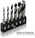NEIKO 11401A 6 Piece Brad Point Drill Bit Set, Stubby Drill Bit Set for Wood, 1/4