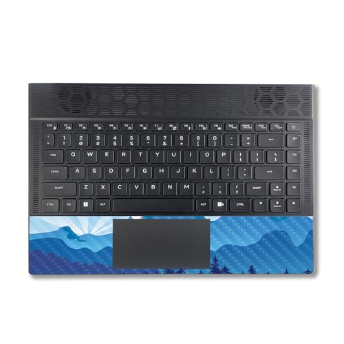 Image of MightySkins Carbon Fiber Skin Compatible With Alienware X14 R2 (2023) Full Wrap Kit - Blue Mountains | Protective Durable Textured Carbon Fiber Finish | Easy To Apply & Change Styles | Made in the USA