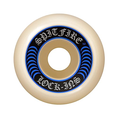 Spitfire Wheels Formula Four Lock-Ins White / Blue Skateboard Wheels - 52Mm 99A (Set Of 4) #TOP29
