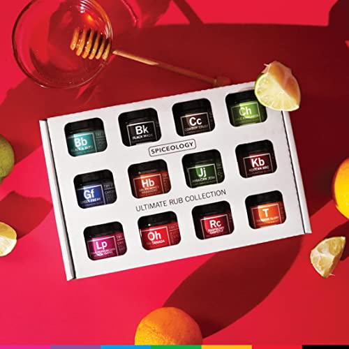Spiceology – Ultimate Rub Collection – 12 Gourmet Spices & Seasonings Set for Grilling, BBQ & Cooking – Perfect Spice Gift Set for Cooks, Grill Masters & Foodies – BBQ Gifts & Spice Rub Gift Set