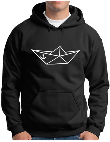 Sweat à capuche papier origami OM3 pour homme avec motif ancre marine du S au 5XL