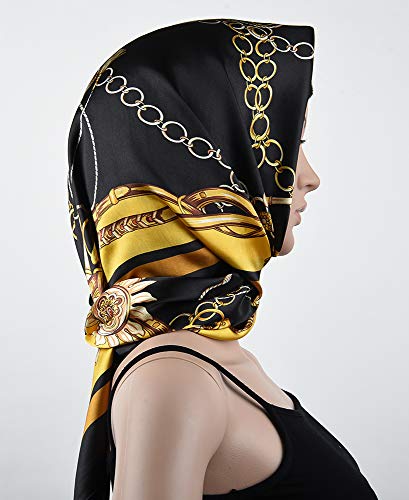 Corciova CORCIOVA-160310157-3 Large Square Satin Silk Like Lightweight Scarfs Hair Sleeping Wraps thumb #1