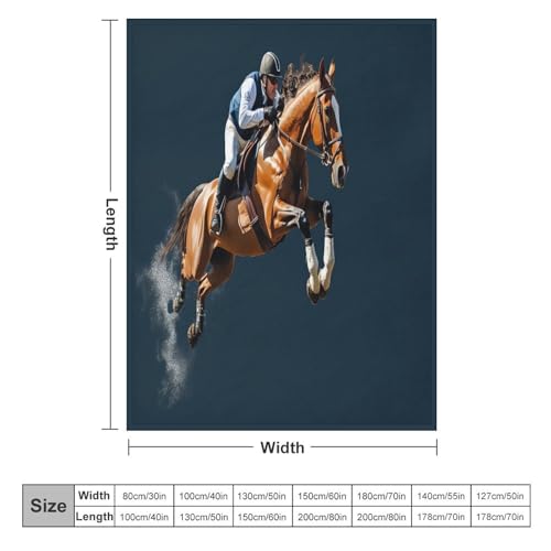 Couverture super douce et moelleuse course de chevaux plaid chaud lit
