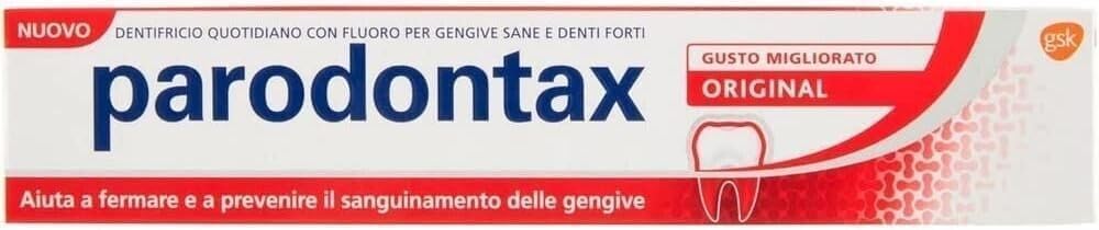 Dentifricio Original, Zahnpasta für gesundes Zahnfleisch und starke Zähne, 12x 75ml + keyring italy shop service