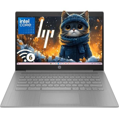 Image of HP Chromebook 14 inch Laptop for 2026 Student Business, Intel Celeron N4500