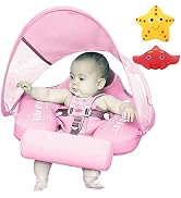 Mambobaby Baby Float With Canopy – Non-Inflatable Swim Trainer For Babies 3-24 Months, UPF 50+ Sun Shade, Perfect For Pool, Beach & Bath Time