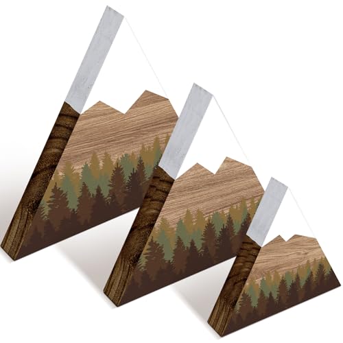 3 Pcs Mountain Shelf Decor Mountain Wooden Wall Decor Forest
