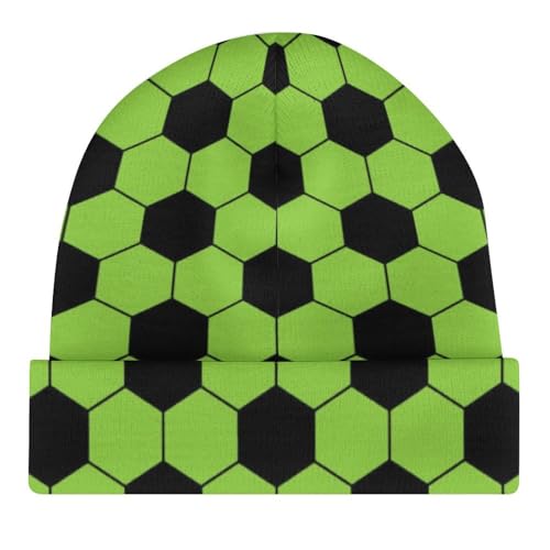 Soccer Cartoon Pattern Kids Beanie Hat for for Girls Boys Children Cap Winter Knitted Chemo Cancer Headwear Accessories Gifts Decoration Black4