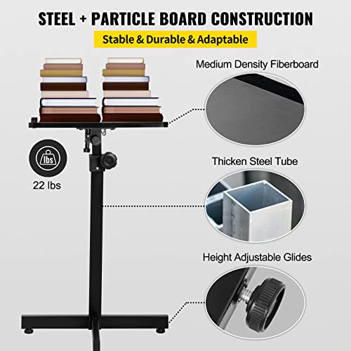 Vevor Lectern Podium Stand, Height Adjustable Laptop Table, Portable Presentation Standing For Classroom, Office, Church, Tilting Desktop With Edge Stopper, Black #TOP4