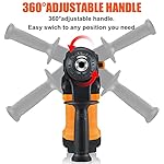 SHIELDPRO 1-1/4 Inch SDS-Plus 13 Amp Rotary Hammer Drill Heavy Duty, Safety Clutch 3 Functions with Vibration Control,Including Grease, Flat Chisels, Point Chisels and 3 Drill Bits - Image 5