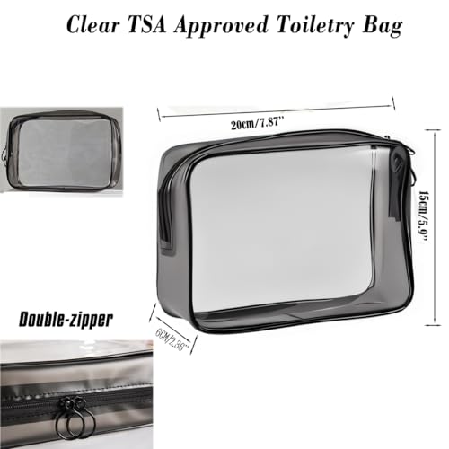 Clear Toiletry Bag with Travel Bottles 100ml Set,TSA Approved Travel Makeup Cosmetic Bag for Women Men Refillable Containers Travel Size Toiletries Bottles Kit for Liquids Shampoo Conditioner Lotion, - Image 4