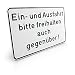 Produktbild Betriebsausstattung24 Hinweisschild "Ein- und Ausfahrt bitte freihalten auch gegenüber!" - Aluminium geprägt - 30,0 x 20,0 cm