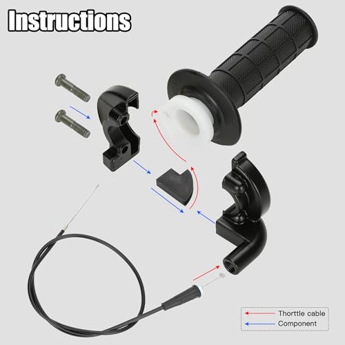 YOXUFA Predator 212 Stage 2 Kit with VM22 Carburetor Exhaust Pipe Muffler Replacement for 224cc 196cc 6.5HP Engine Coleman CT200U BT200X CT200U-EX Baja MB200 Mini Bike Go Kart Parts Throttle Assembly by YOXUFA - Image 8