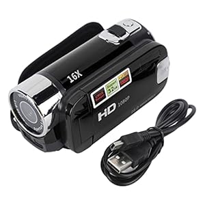 Handheld Video Camcorder, 1080P 16MP DV Camera 16x Digital Zoom Video Camera with 2.7in TFT Rotatable Screen and USB Cable (Black)