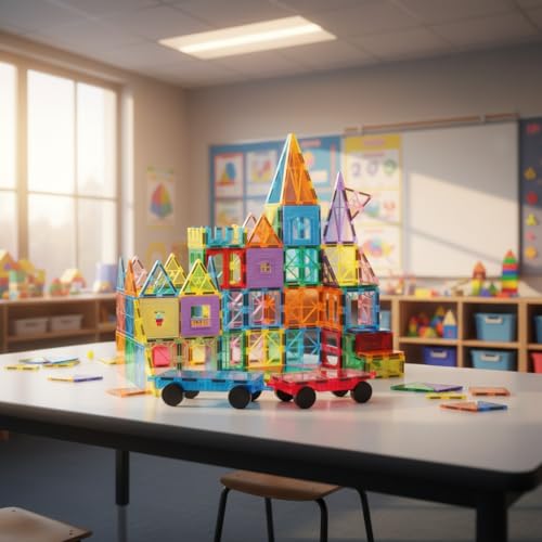Anbalulu Magnetic Tiles 100-Piece Set with 2 Cars — view 8