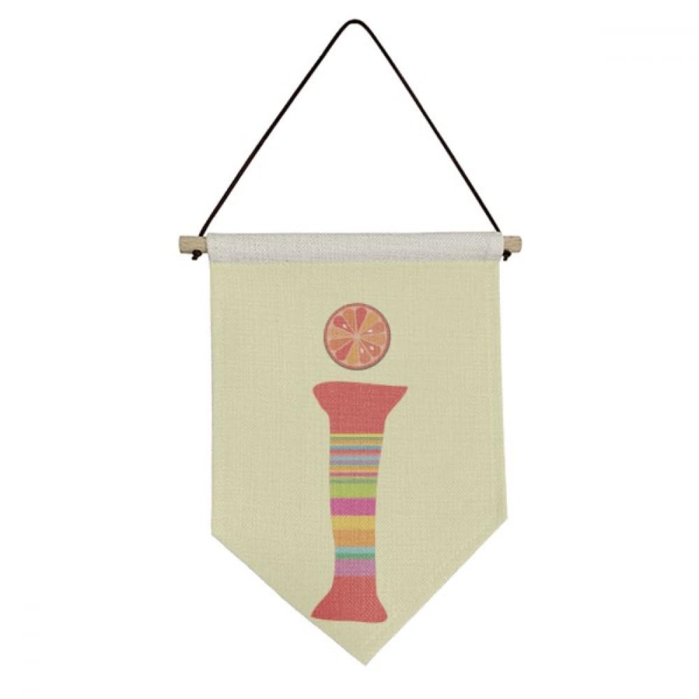 Drapeau en toile Alphabet Orange suspendu pour décoration murale de chambre