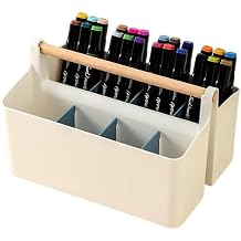 Art Caddy Organizer, Plastic Art Supply organizer with handle Marker Organizer, Pencil Caddy Large Pen Holder Markers for Desk, Makeup Nursery, Art Room, ClassroomYellow